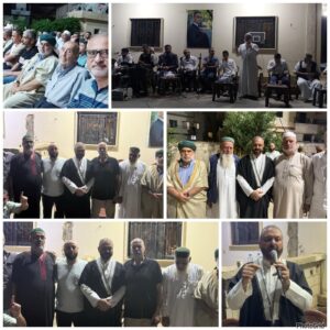 احتفال للمولد في المنية بدعوة كريمة من السادة توفيق بحوش وعائشة سرايا بحوش وفي منزل الحاج خالد طه وغزة كانت حاضرة